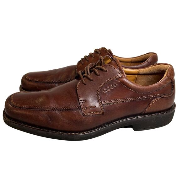 ECCO Men's Helsinki Brown Bicycle Toe Tie Casual Oxford Shoe  EU 44 / US 10-10.5 - Picture 1 of 11